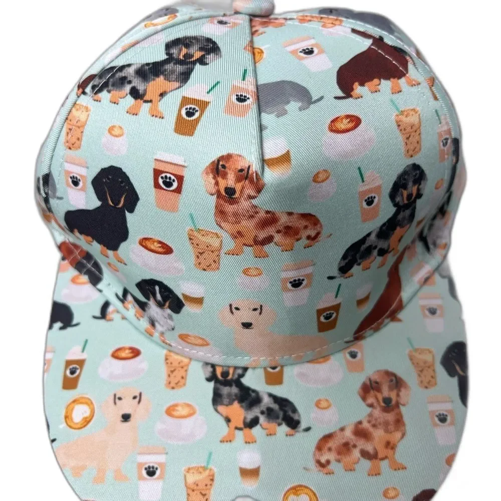 SnapBack Dachshund & Coffee Lover Hat Starbucks Dog Preppy quiet luxury Hamptons